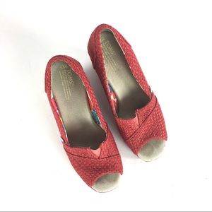 Toms Wedge Heel Slip On Sandal
